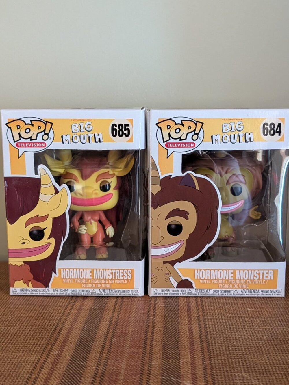 Funko Pop! Big Mouth Hormone Monster #684 Hormone Monstress #685 Pair NIB